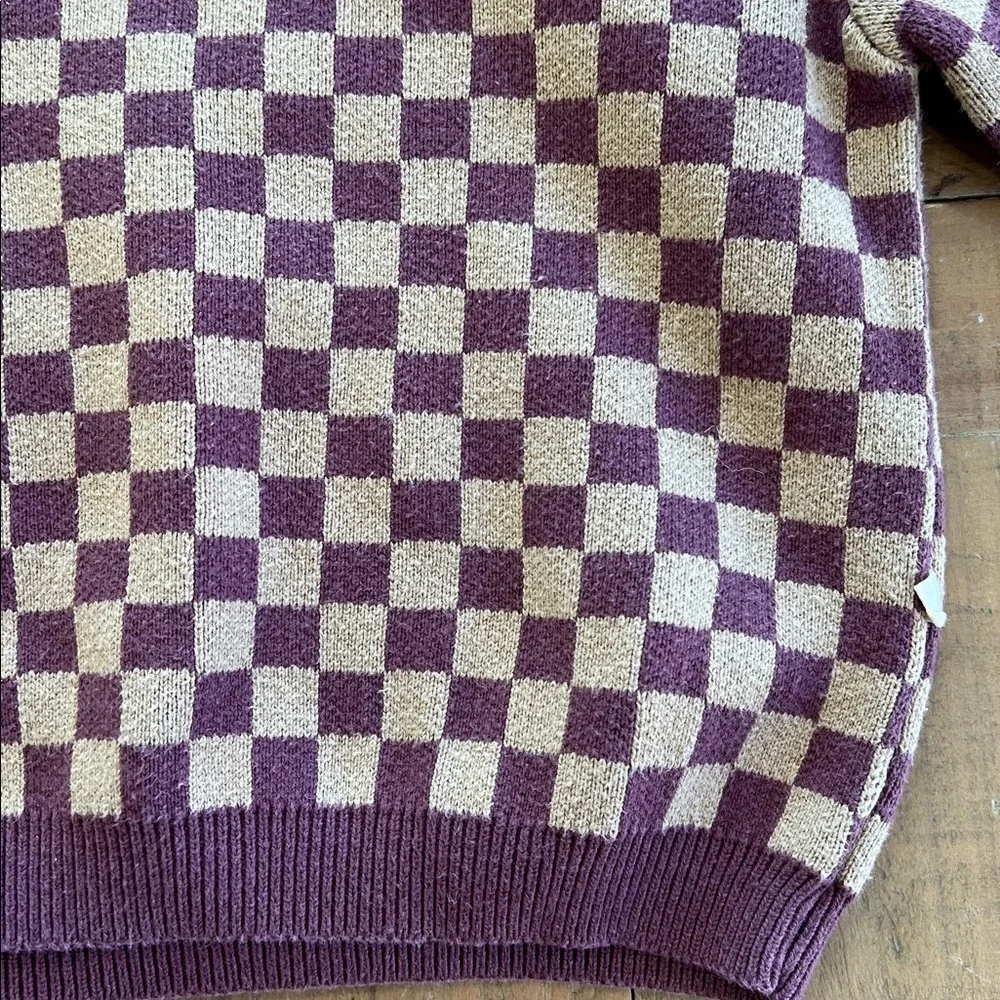 Pippin knit Purple Checkered Sweater and Leggings Set kids 12-18 months